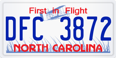 NC license plate DFC3872