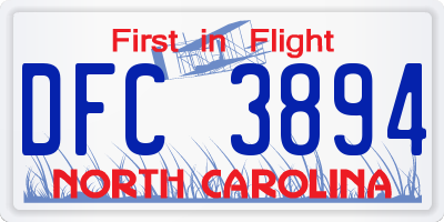 NC license plate DFC3894