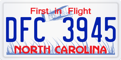 NC license plate DFC3945