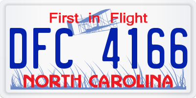 NC license plate DFC4166