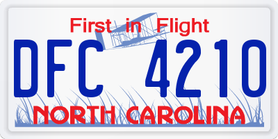 NC license plate DFC4210