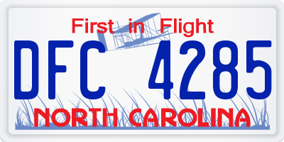 NC license plate DFC4285