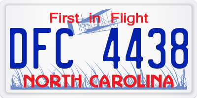 NC license plate DFC4438