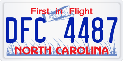 NC license plate DFC4487