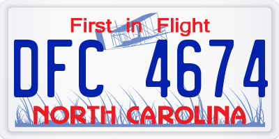 NC license plate DFC4674