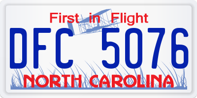NC license plate DFC5076