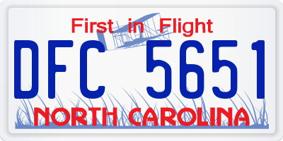 NC license plate DFC5651