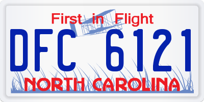 NC license plate DFC6121