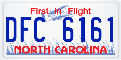 NC license plate DFC6161