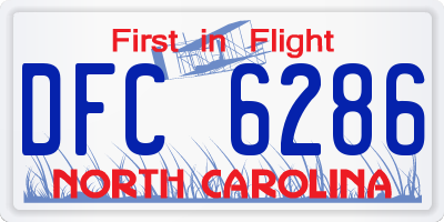 NC license plate DFC6286