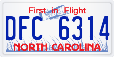 NC license plate DFC6314