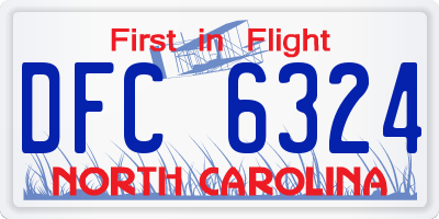 NC license plate DFC6324