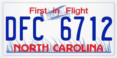 NC license plate DFC6712