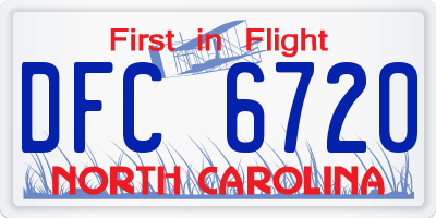NC license plate DFC6720