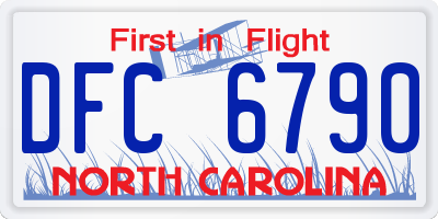 NC license plate DFC6790