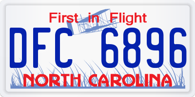 NC license plate DFC6896