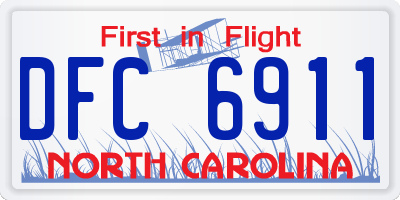 NC license plate DFC6911