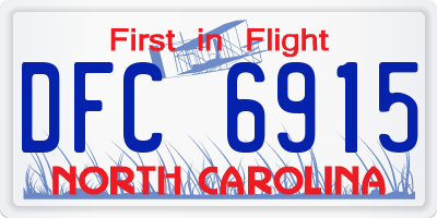 NC license plate DFC6915