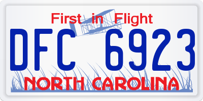 NC license plate DFC6923