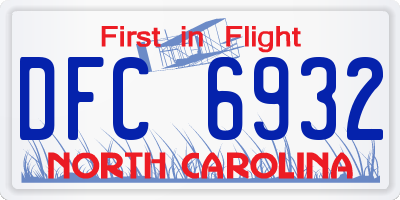 NC license plate DFC6932