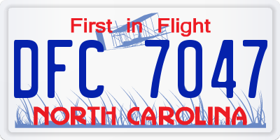 NC license plate DFC7047