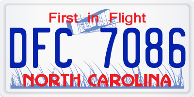 NC license plate DFC7086