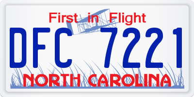 NC license plate DFC7221