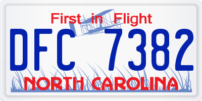 NC license plate DFC7382