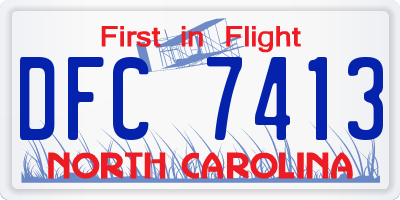 NC license plate DFC7413