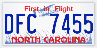 NC license plate DFC7455