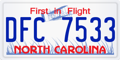 NC license plate DFC7533