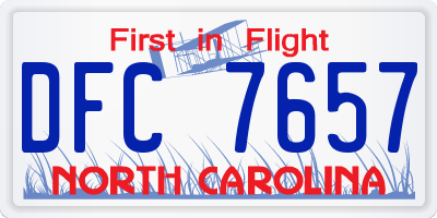 NC license plate DFC7657