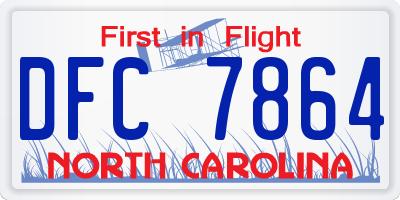 NC license plate DFC7864