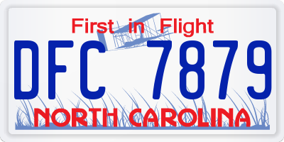 NC license plate DFC7879