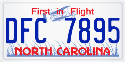 NC license plate DFC7895