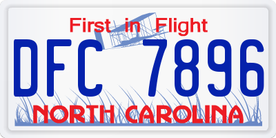 NC license plate DFC7896