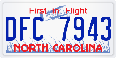 NC license plate DFC7943