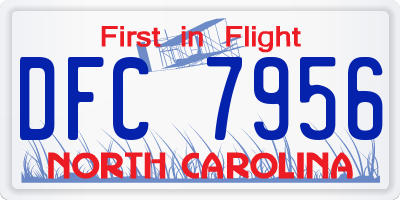 NC license plate DFC7956