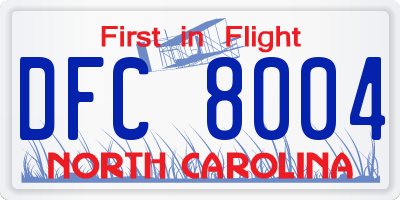 NC license plate DFC8004