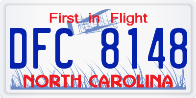 NC license plate DFC8148
