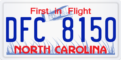 NC license plate DFC8150