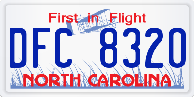 NC license plate DFC8320