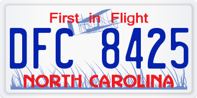NC license plate DFC8425