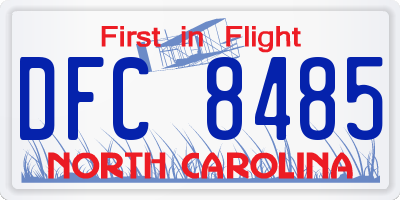 NC license plate DFC8485
