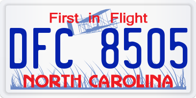 NC license plate DFC8505