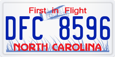 NC license plate DFC8596