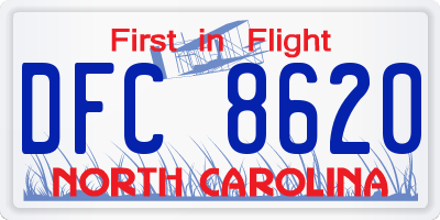 NC license plate DFC8620