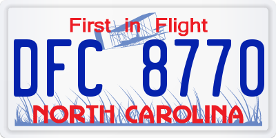 NC license plate DFC8770