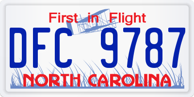 NC license plate DFC9787