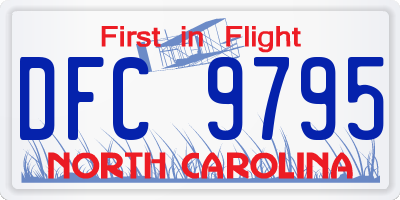 NC license plate DFC9795